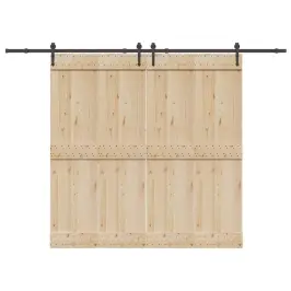 Bīdāmo Durvju Sistēma, 305 Cm, Melns Tērauds Vidaxl