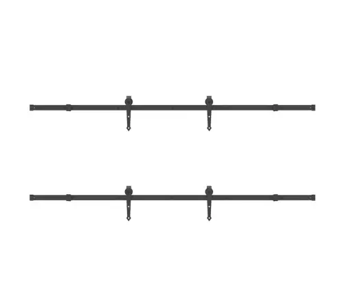 Bīdāmo Durvju Sistēma, 427 Cm, Melns Tērauds Vidaxl