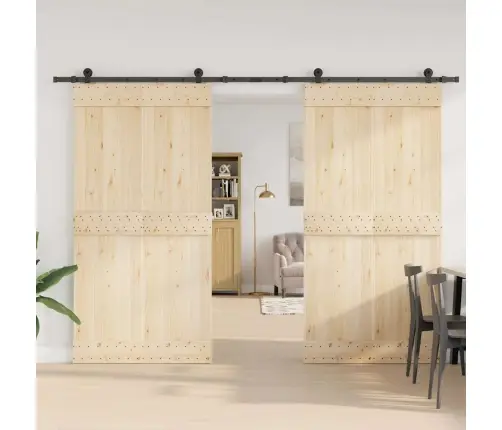 Bīdāmo Durvju Sistēma, 305 Cm, Melns Tērauds Vidaxl