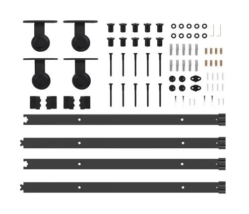 Bīdāmo Durvju Sistēma, 305 Cm, Melns Tērauds Vidaxl