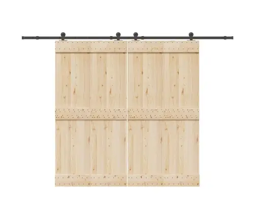 Bīdāmo Durvju Sistēma, 305 Cm, Melns Tērauds Vidaxl