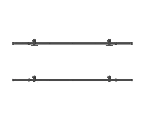 Bīdāmo Durvju Sistēma, 427 Cm, Melns Tērauds Vidaxl