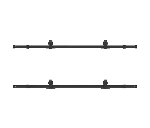 Bīdāmo Durvju Sistēma, 366 Cm, Melns Tērauds Vidaxl