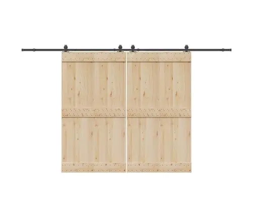 Bīdāmo Durvju Sistēma, 366 Cm, Melns Tērauds Vidaxl