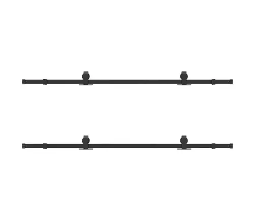 Bīdāmo Durvju Sistēma, 400 Cm, Melns Tērauds Vidaxl