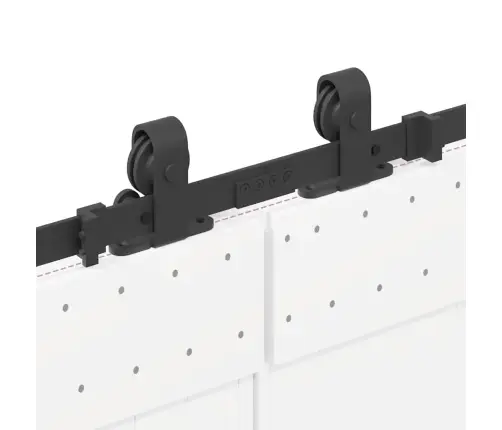 Bīdāmo Durvju Sistēma, 400 Cm, Melns Tērauds Vidaxl