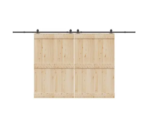 Bīdāmo Durvju Sistēma, 400 Cm, Melns Tērauds Vidaxl