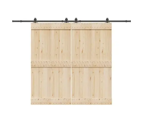 Bīdāmo Durvju Sistēma, 305 Cm, Melns Tērauds Vidaxl