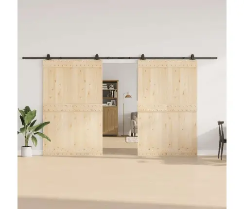 Bīdāmo Durvju Sistēma, 427 Cm, Melns Tērauds Vidaxl