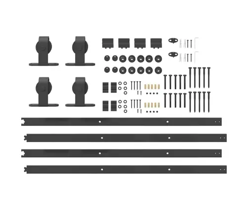 Bīdāmo Durvju Sistēma, 427 Cm, Melns Tērauds Vidaxl