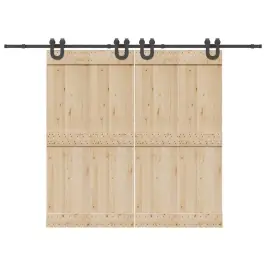 Bīdāmo Durvju Sistēma, 366 Cm, Melns Tērauds Vidaxl