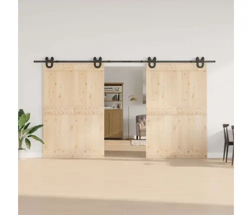 Bīdāmo Durvju Sistēma, 400 Cm, Melns Tērauds Vidaxl