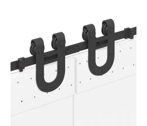 Bīdāmo Durvju Sistēma, 400 Cm, Melns Tērauds Vidaxl