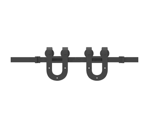 Bīdāmo Durvju Sistēma, 400 Cm, Melns Tērauds Vidaxl