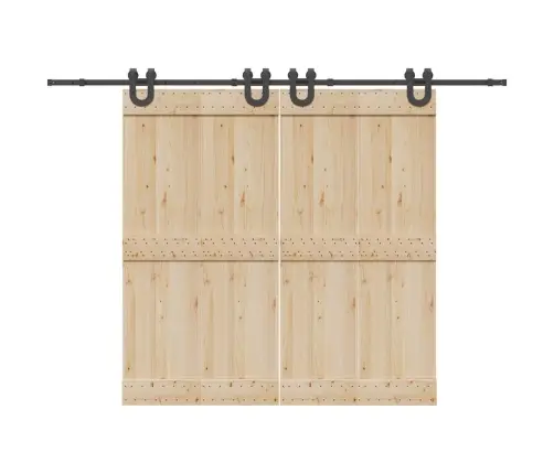 Bīdāmo Durvju Sistēma, 400 Cm, Melns Tērauds Vidaxl