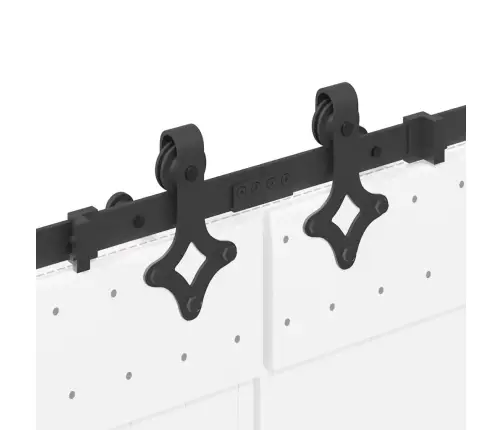 Bīdāmo Durvju Sistēma, 305 Cm, Melns Tērauds Vidaxl