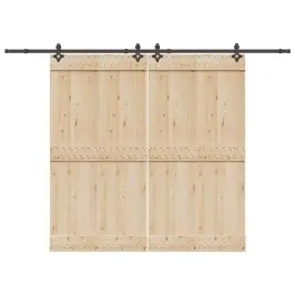 Bīdāmo Durvju Sistēma, 305 Cm, Melns Tērauds Vidaxl