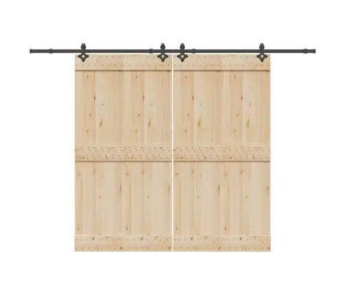 Bīdāmo Durvju Sistēma, 305 Cm, Melns Tērauds Vidaxl