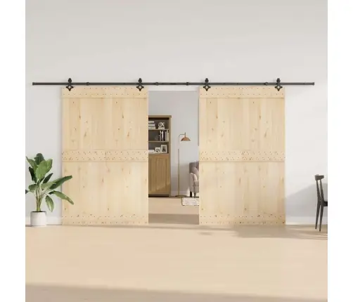 Bīdāmo Durvju Sistēma, 427 Cm, Melns Tērauds Vidaxl