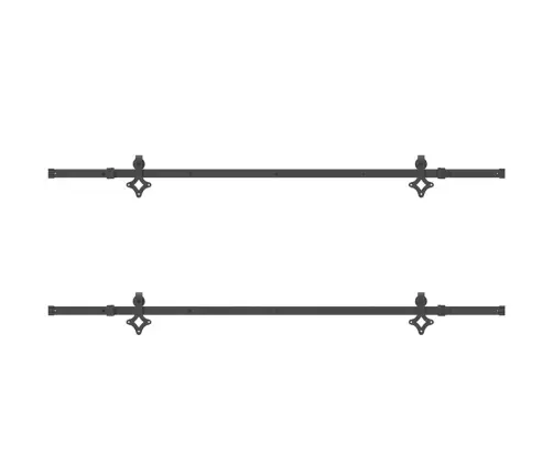 Bīdāmo Durvju Sistēma, 427 Cm, Melns Tērauds Vidaxl