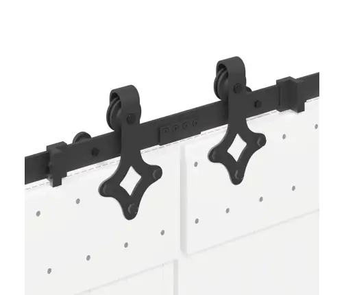 Bīdāmo Durvju Sistēma, 427 Cm, Melns Tērauds Vidaxl