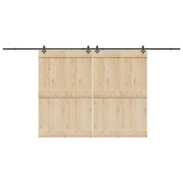 Bīdāmo Durvju Sistēma, 427 Cm, Melns Tērauds Vidaxl