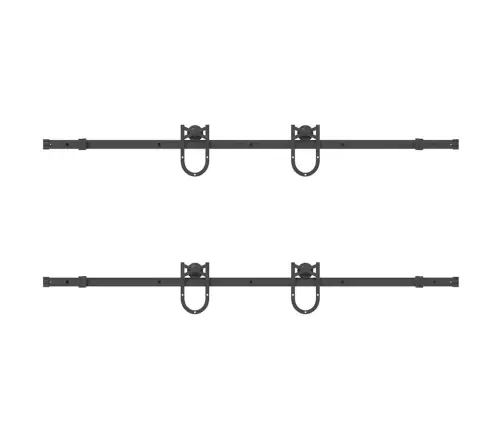 Stumdomų Durų Įrangos Rinkinys, Juodos Sp., 366 cm Plienas