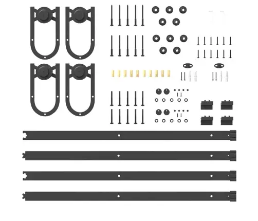 Stumdomų Durų Įrangos Rinkinys, Juodos Sp., 366 cm Plienas