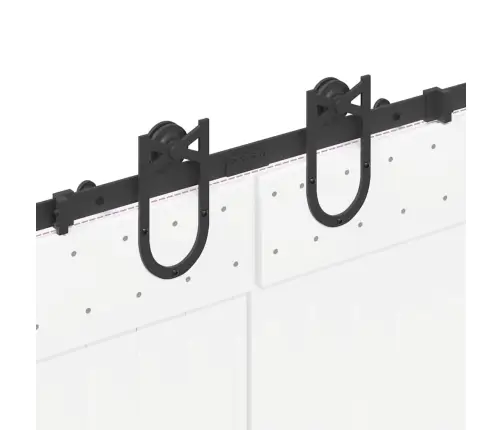 Stumdomų Durų Įrangos Rinkinys, Juodos Sp., 366 cm Plienas