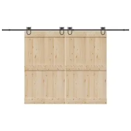 Bīdāmo Durvju Sistēma, 366 Cm, Melns Tērauds Vidaxl