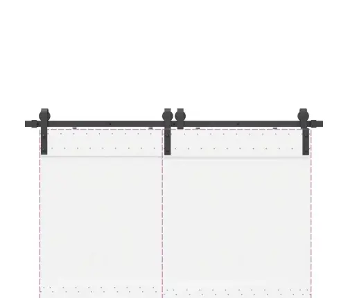 Bīdāmo Durvju Sistēma, 366 Cm, Melns Tērauds Vidaxl