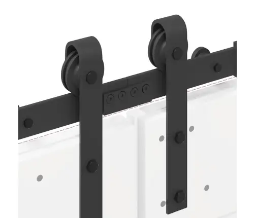 Bīdāmo Durvju Sistēma, 400 Cm, Melns Tērauds Vidaxl
