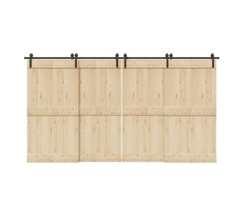 Bīdāmo Durvju Sistēma, 400 Cm, Melns Tērauds Vidaxl