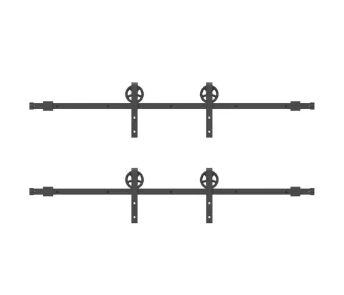 Bīdāmo Durvju Sistēma, 366 Cm, Melns Tērauds Vidaxl