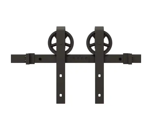 Bīdāmo Durvju Sistēma, 366 Cm, Melns Tērauds Vidaxl