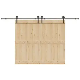 Bīdāmo Durvju Sistēma, 366 Cm, Melns Tērauds Vidaxl