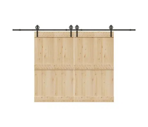 Bīdāmo Durvju Sistēma, 366 Cm, Melns Tērauds Vidaxl