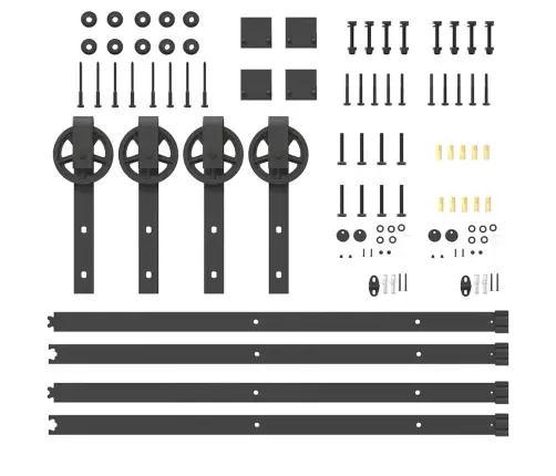 Stumdomų Durų Įrangos Rinkinys, Juodos Sp., 400 cm Plienas