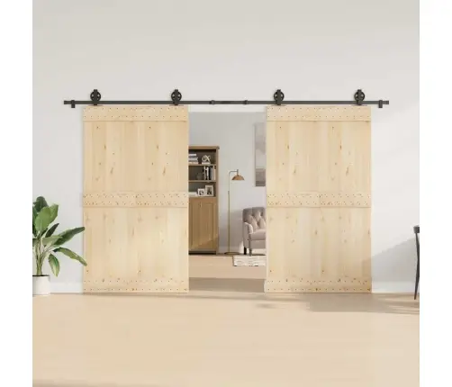 Stumdomų Durų Įrangos Rinkinys, Juodos Sp., 366 cm Plienas