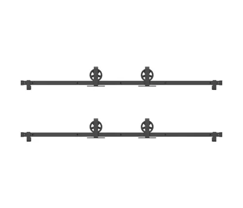 Stumdomų Durų Įrangos Rinkinys, Juodos Sp., 366 cm Plienas