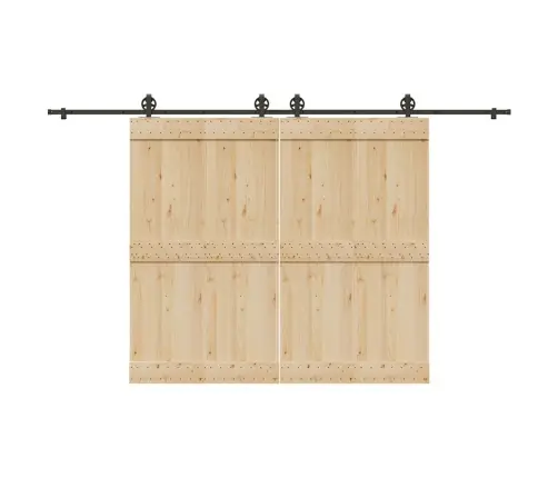 Stumdomų Durų Įrangos Rinkinys, Juodos Sp., 366 cm Plienas