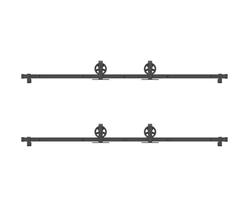 Bīdāmo Durvju Sistēma, 400 Cm, Melns Tērauds Vidaxl