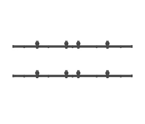 Bīdāmo Durvju Sistēma, 366 Cm, Melns Tērauds Vidaxl