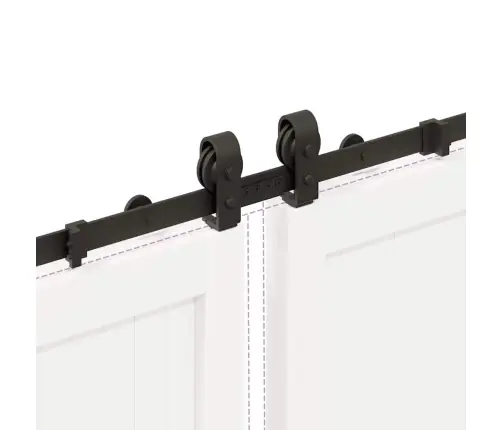 Bīdāmo Durvju Sistēma, 366 Cm, Melns Tērauds Vidaxl