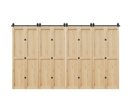 Bīdāmo Durvju Sistēma, 366 Cm, Melns Tērauds Vidaxl