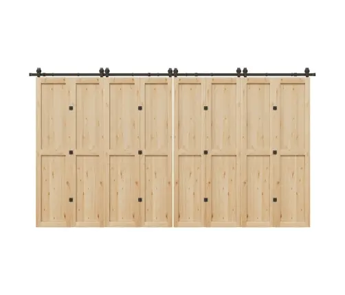 Bīdāmo Durvju Sistēma, 400 Cm, Melns Tērauds Vidaxl