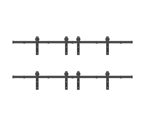 Bīdāmo Durvju Sistēma, 366 Cm, Melns Tērauds Vidaxl