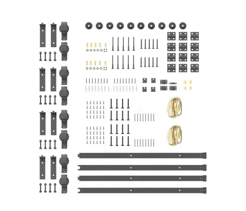 Bīdāmo Durvju Sistēma, 366 Cm, Melns Tērauds Vidaxl
