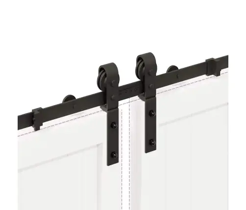 Bīdāmo Durvju Sistēma, 366 Cm, Melns Tērauds Vidaxl