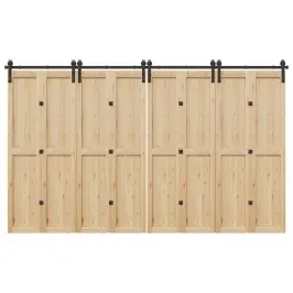 Bīdāmo Durvju Sistēma, 366 Cm, Melns Tērauds Vidaxl